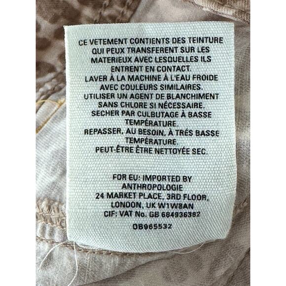 Anthropologie The Wanderer Pants 29 Leopard Print Cotton Linen Boho Chic - Picture 11 of 14